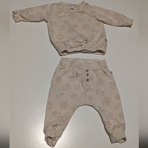 Cream + pink floral matching set